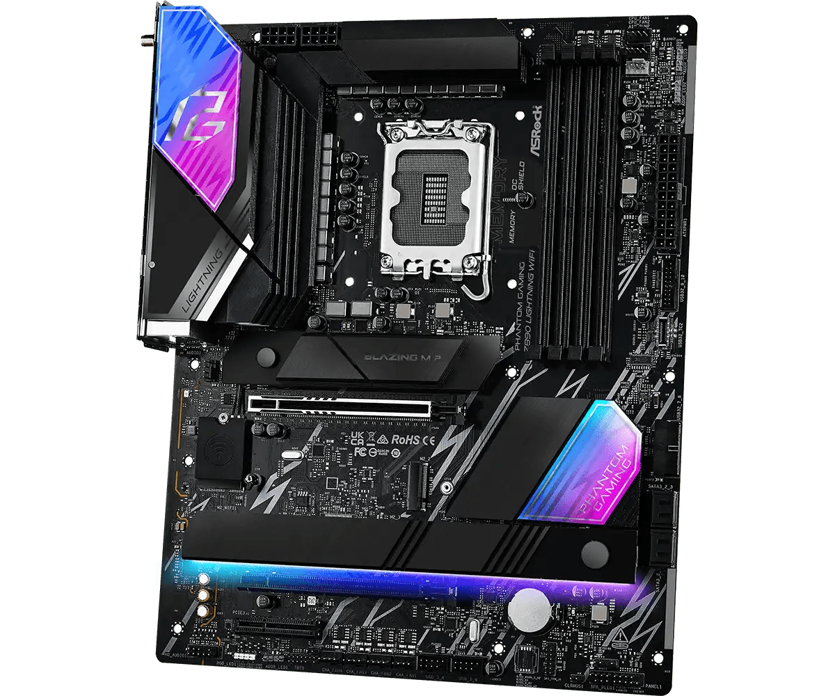 ASRock PHANTOM GAMING Z890 Lightning WiFi LGA1851 Socket Gaming Motherboard - Vektra Computers LLC ASRock PHANTOM GAMING Z890 Lightning WiFi LGA1851 Socket Gaming Motherboard - Vektra Computers LLC